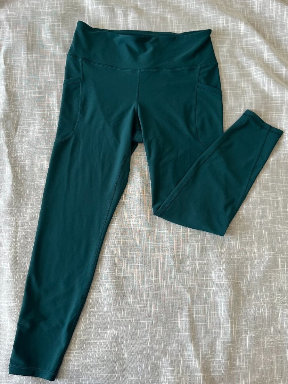 Old Navy PowerSoft High Rise Green Leggings w/ Pockets Size L